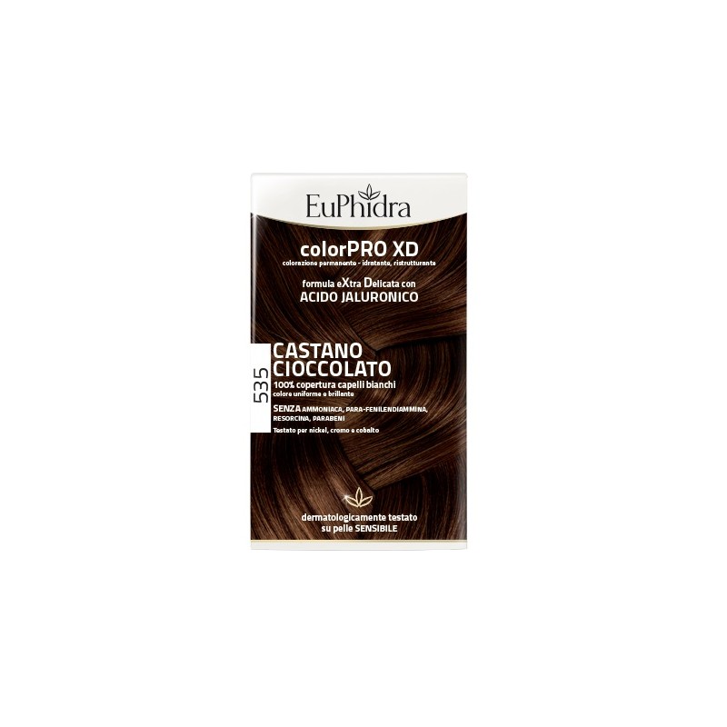 EUPHIDRA COLORPRO XD 535 CASTANO CIOCCOLATO GEL COLORANTE CAPELLI IN FLACONE + ATTIVANTE + BALSAMO + GUANTI